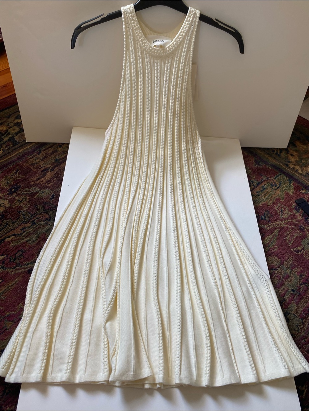 ba&sh Cream Sleeveless Ribbed A-Line sleeveless Dress / Small size 1